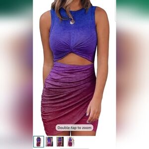 Purple and Pink Sleeveless Dress